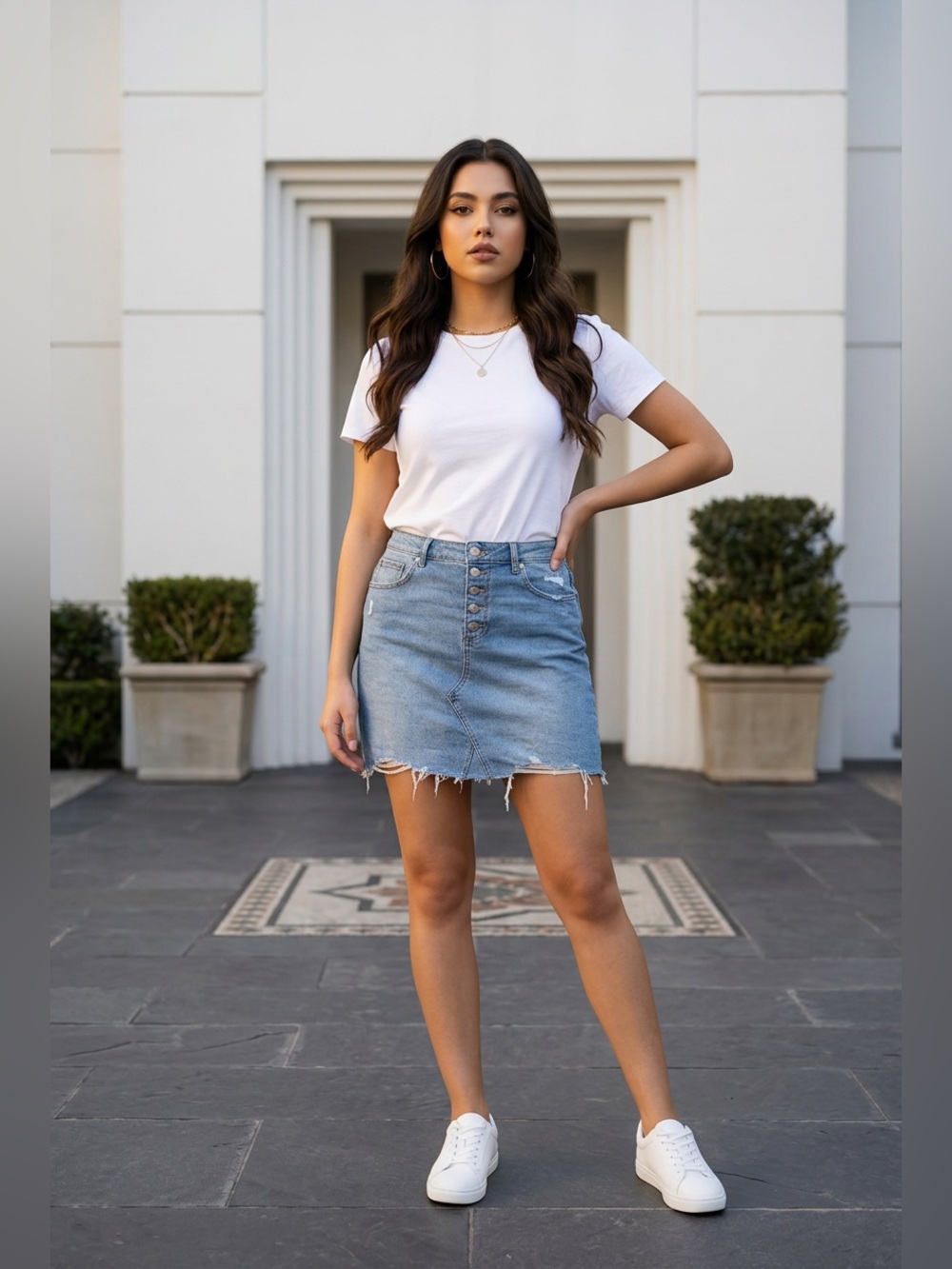 Maurices Button‑Front Denim Skirt Light Wash Size 16